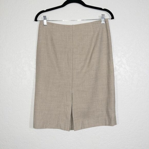 Yansi Fugel Tan Wool‎ Pencil Skirt Size 8 - Picture 1 of 8